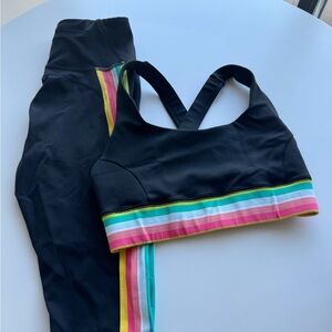 IVL Collective Striped Leggings and Sports bra